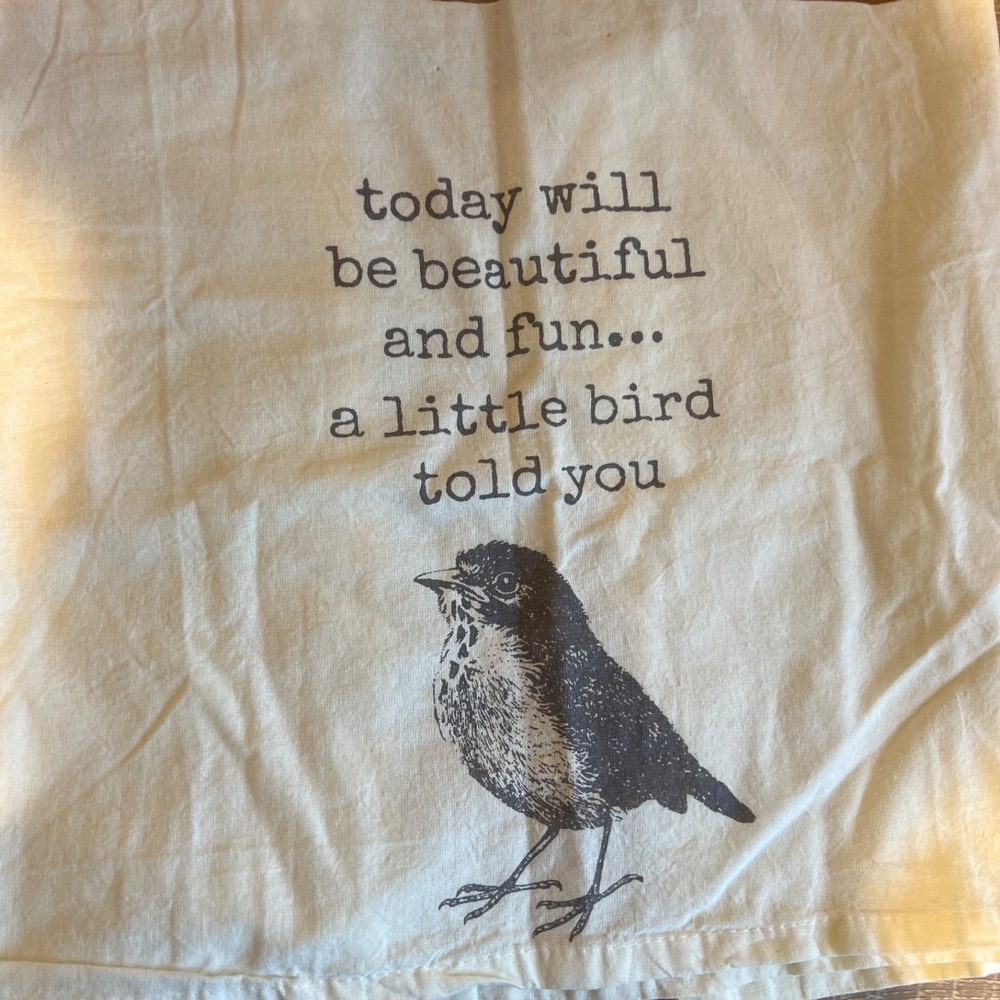 Primitives by Kathy Kitchen Dish Tea Towel Bird‎ Lover NWT A Little Birdie